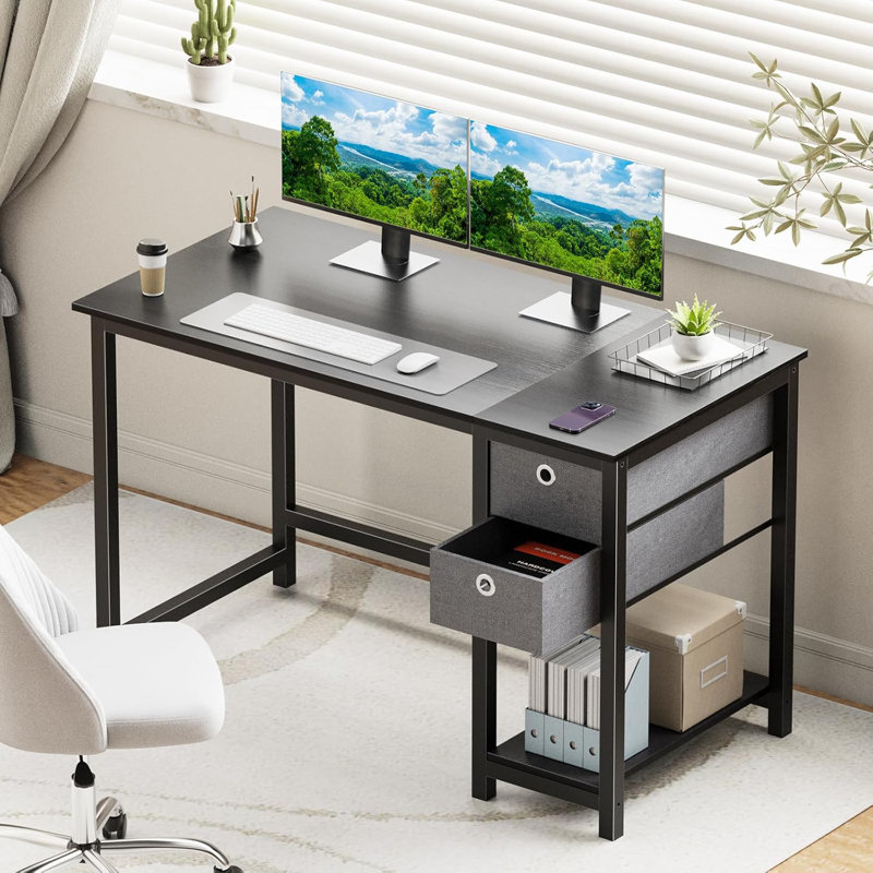 Computer Desk with Storage Drawers Small Office Desk Modern Simple Study Writing Table for Home